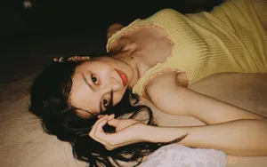 钟楚曦黄色针织长裙性感诱人美照图片_2