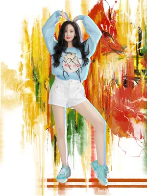 杨幂蓝色毛衣甜美生日写真图片_6