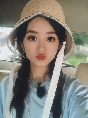 赵丽颖麻花辫造型自拍照图片_1