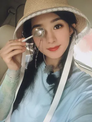 赵丽颖麻花辫造型自拍照图片_5