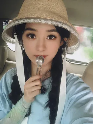 赵丽颖麻花辫造型自拍照图片_6