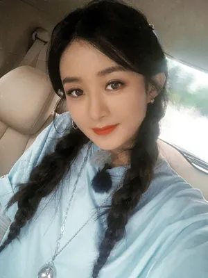 赵丽颖麻花辫造型自拍照图片_11