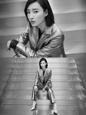 王丽坤条纹西装魅力写真图片_4