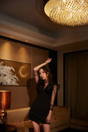 娄艺潇黑纱裙魅力写真图片_5