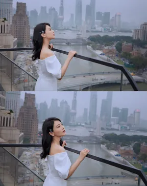 高圆圆白色连衣裙魅力写真图片_1