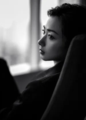万茜黑色西装时尚性感图片写真_4