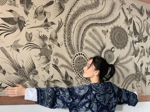 张馨予茶山民族风外套休闲惬意美照图片_5