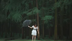彭小苒森系镂空裙性感写真图片_7