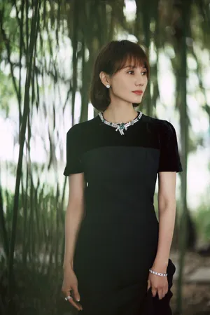 袁泉修身礼裙优雅写真图片
