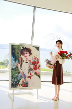 江疏影甜美浪漫写真图片
