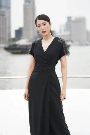曾黎黑裙红唇性感写真图片_4