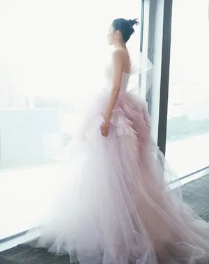 佟丽娅粉色纱裙高贵美艳写真图片_9