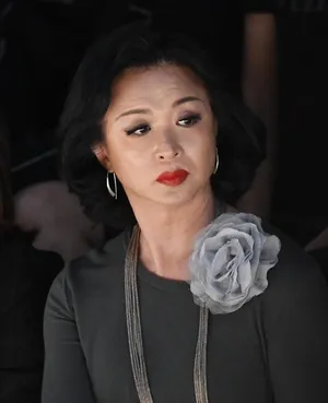 金星灰裙红唇时髦优雅美照图片_4