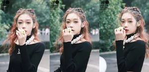 希林娜依·高黑色腰线毛衣性感写真图片_6