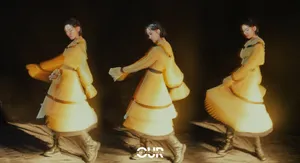 唐艺昕黄色长裙优雅写真图片_1