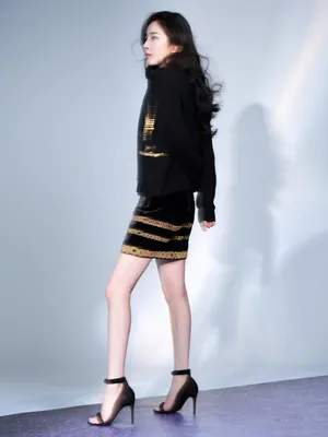 杨幂黑色套装精致写真图片_5