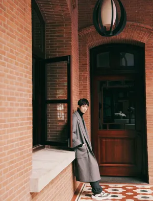 吴磊灰色大衣帅气写真图片_4