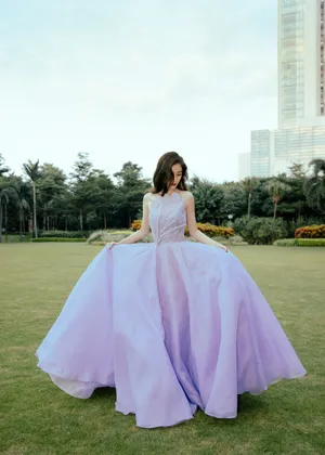 angelababy抹胸裙优雅性感写真图片_3