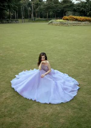 angelababy抹胸裙优雅性感写真图片_4