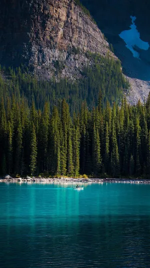 清澈平静的湖面景色