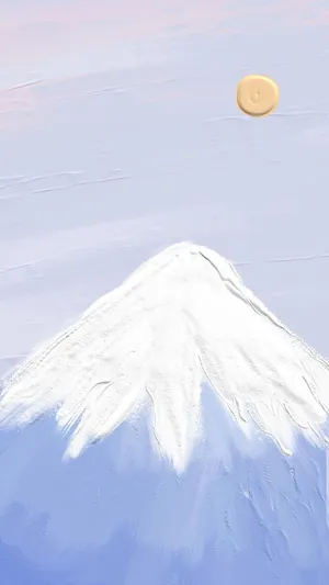 手绘的唯美山脉风光