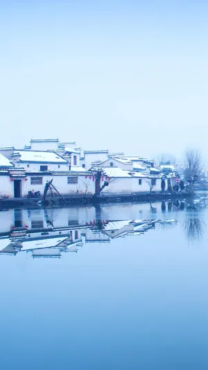 宏村古镇雪景