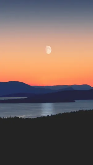 夕阳下的月光
