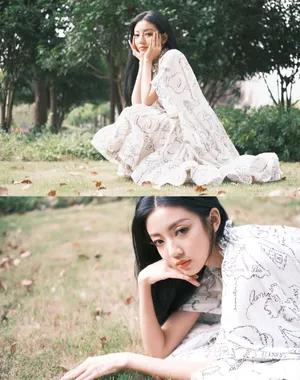 何瑞贤字母斗篷裙性感写真图片