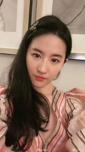 刘亦菲印花裙唯美迷人自拍图片_4
