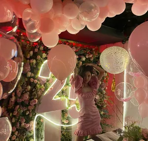 宋妍霏生日派对粉裙梦幻甜美美照图片_3
