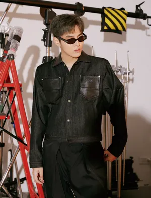 吴亦凡牛仔外套帅气少女感写真图片_7
