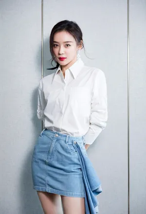 袁姗姗不对称星星耳饰写真图片_6