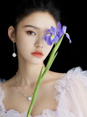 林允粉紫色仙女裙写真图片_2