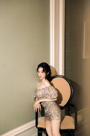陈小纭闪银珠片刺绣裙写真图片_4