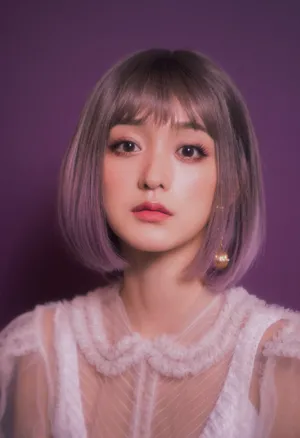 何泓姗短发造型甜美写真图片