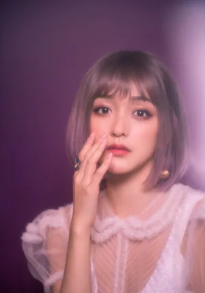 何泓姗短发造型甜美写真图片