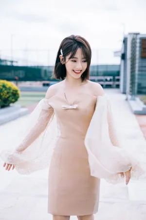 邢菲泡泡袖礼服甜美写真图片_4