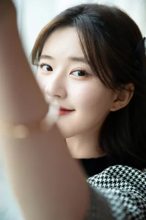 赵露思千鸟格套装写真图片_2