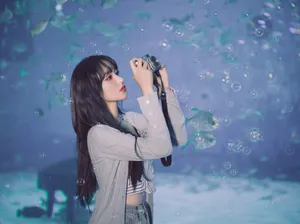 程潇海洋馆甜美清新写真图片_3