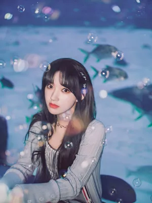 程潇海洋馆甜美清新写真图片_9