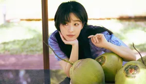 阚清子蓝色长裙性感写真图片_5