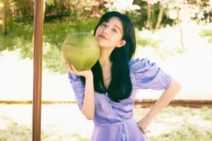 阚清子蓝色长裙性感写真图片_6