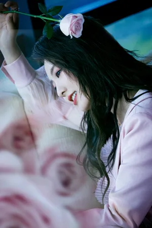 邢菲粉色纱裙优雅写真图片_5