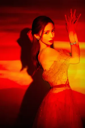 金晨温柔性感光影写真图片