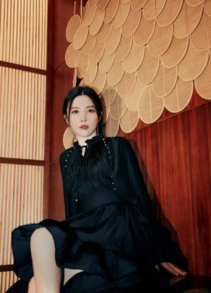 杨子姗拖尾长裙酷飒写真图片_2