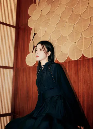 杨子姗拖尾长裙酷飒写真图片_4