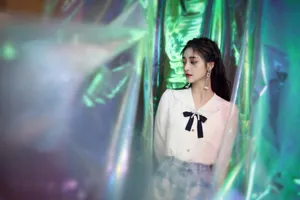 周洁琼珍珠流苏耳饰性感写真_1