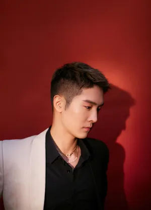 盛一伦黑白拼接西装帅气写真图片_5