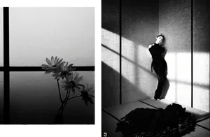 殷桃胶片风黑白写真图片_7