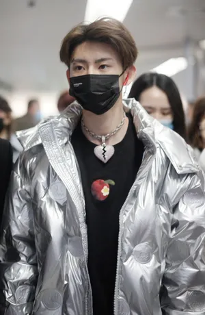 王琳凯羽绒服潮流帅气机场照图片_3